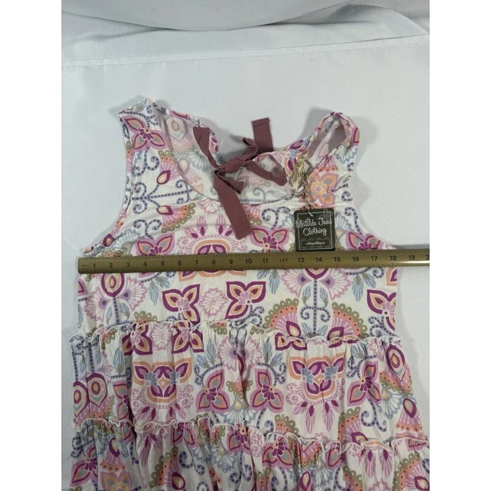 Matilda Jane tiered tank top in a vibrant floral and paisley pattern Size Large